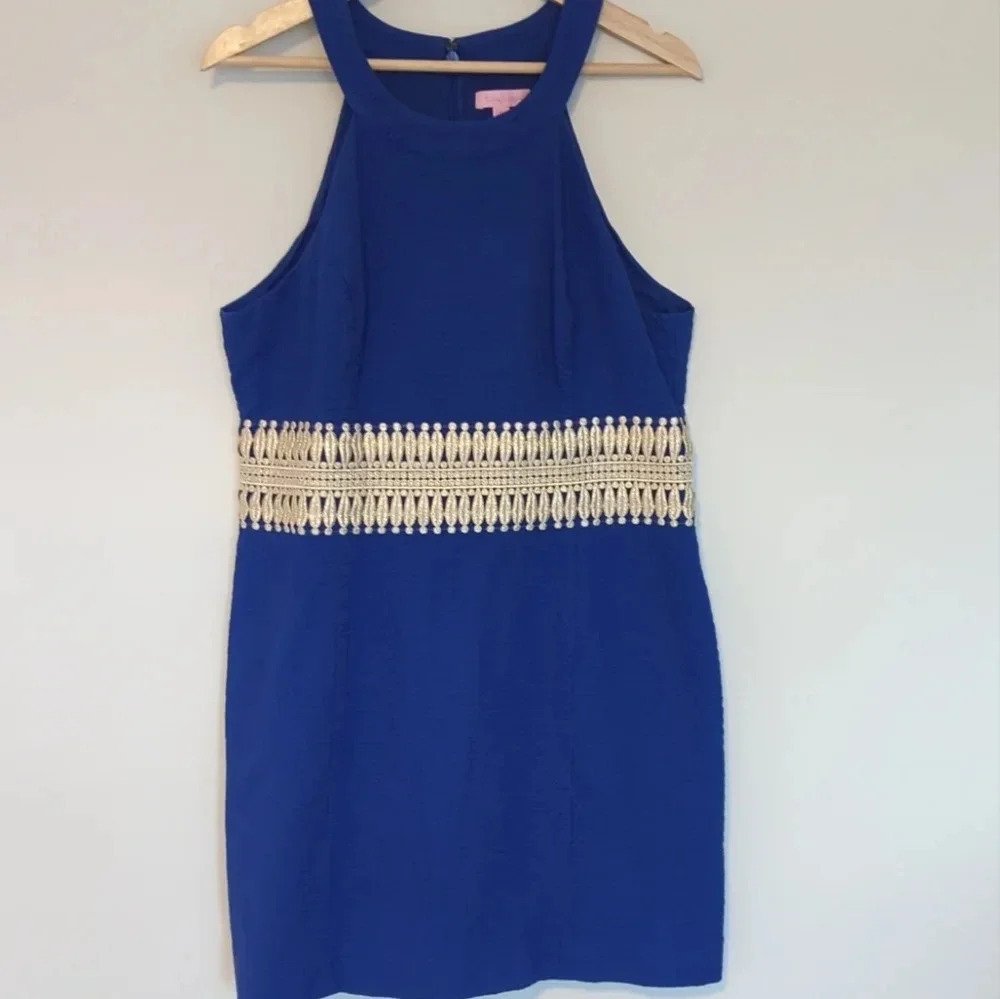 Lilly Pulitzer Blue Dress with Cream Accents